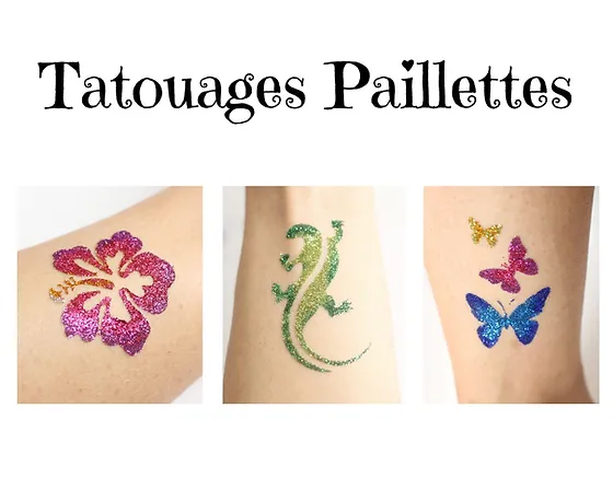 3 tatouages pailettés